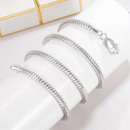 Italy100%  925 Sterling Silver Snake Chain Necklace Men & Women 3MM-4MM Chokers 16 "to 30"Unisex Boys Girls Fine Jewelry Gift