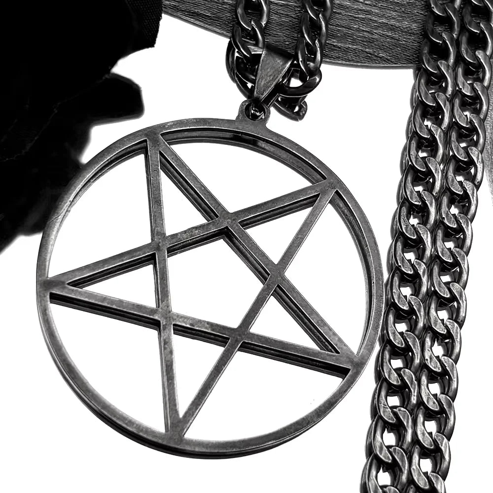 Pentagram Witchcraft Chain Necklace — Stainless Steel