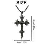 Cross Necklace Vintage Gothic Silver Religious Crucifix Cross Pendant Necklace Jewelry Christmas Gifts For Women Men