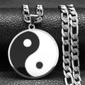 Yin Yang Pendant Necklace for Men Stainless Steel Gold Color Chinese Taoism Ba Gua Taichi Sign Necklaces Jewelry Gifts