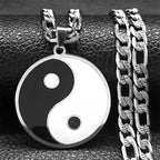 Yin Yang Pendant Necklace for Men Stainless Steel Gold Color Chinese Taoism Ba Gua Taichi Sign Necklaces Jewelry Gifts