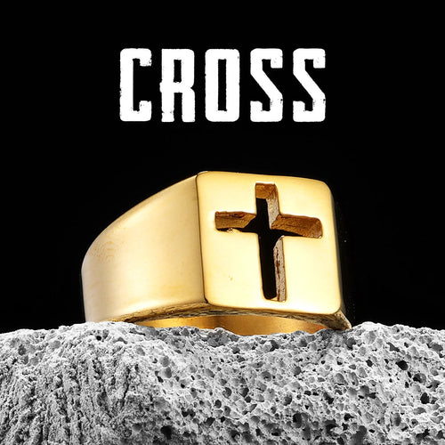 Cross Hollow Ring Stainless Steel