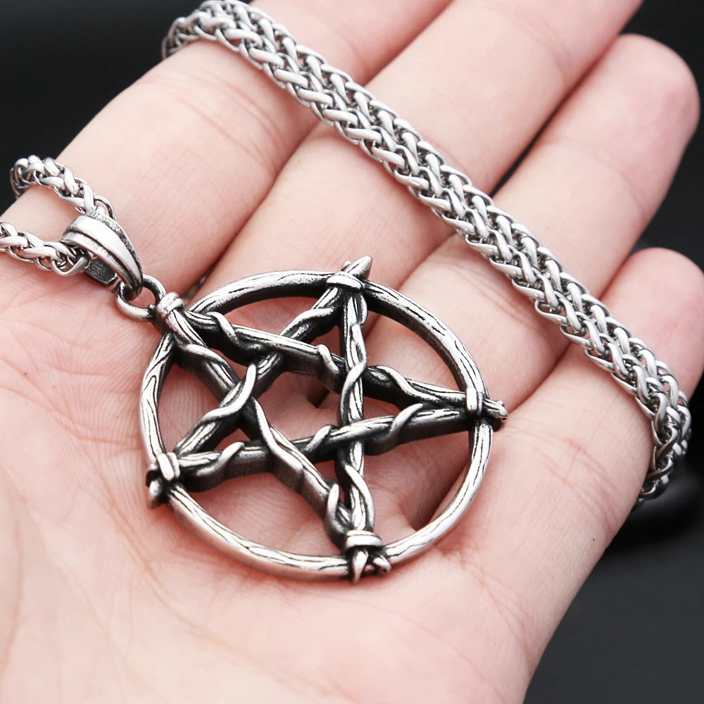 Star Steel Pendant Vintage David Punk Pentagram
