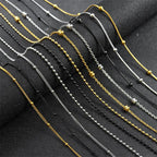 Length 60cm Ball Bead Chain Necklace for Women Men Stainless Steel Gold Sliver Black Color Fashion Jewelry Accessories