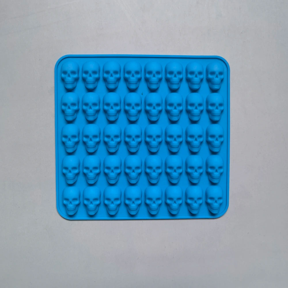 40 Holes Skull Ice Cube Silicone Mold Halloween Creative Decoration Reusable Bar Party Ice Making DIY Candy Chocolate