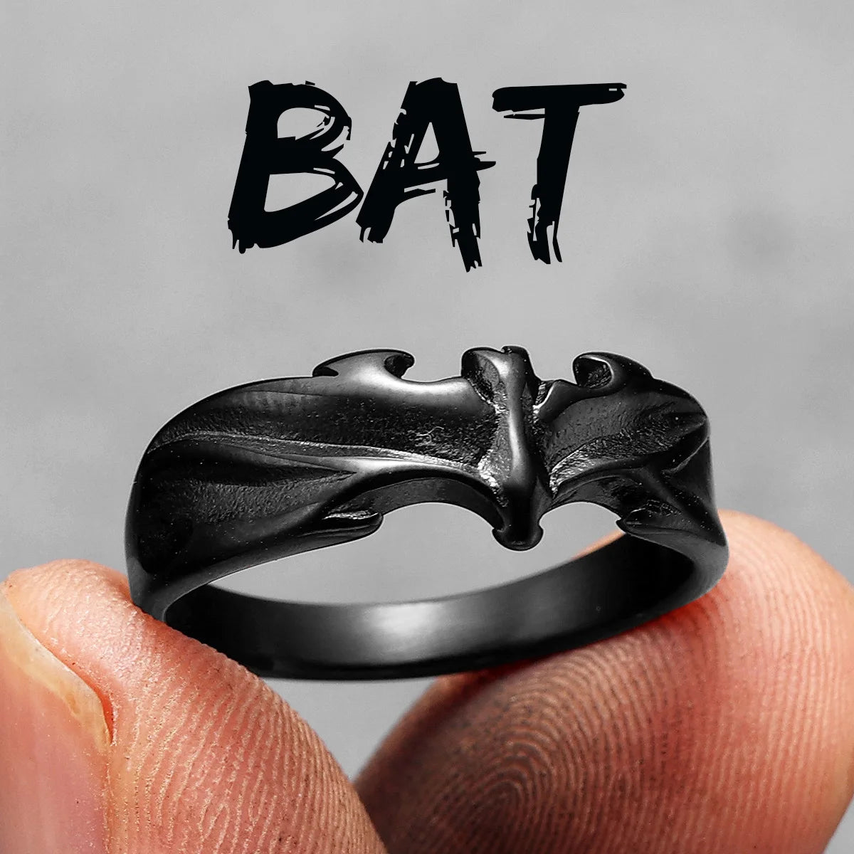 Bat Ring Black — Stainless Steel