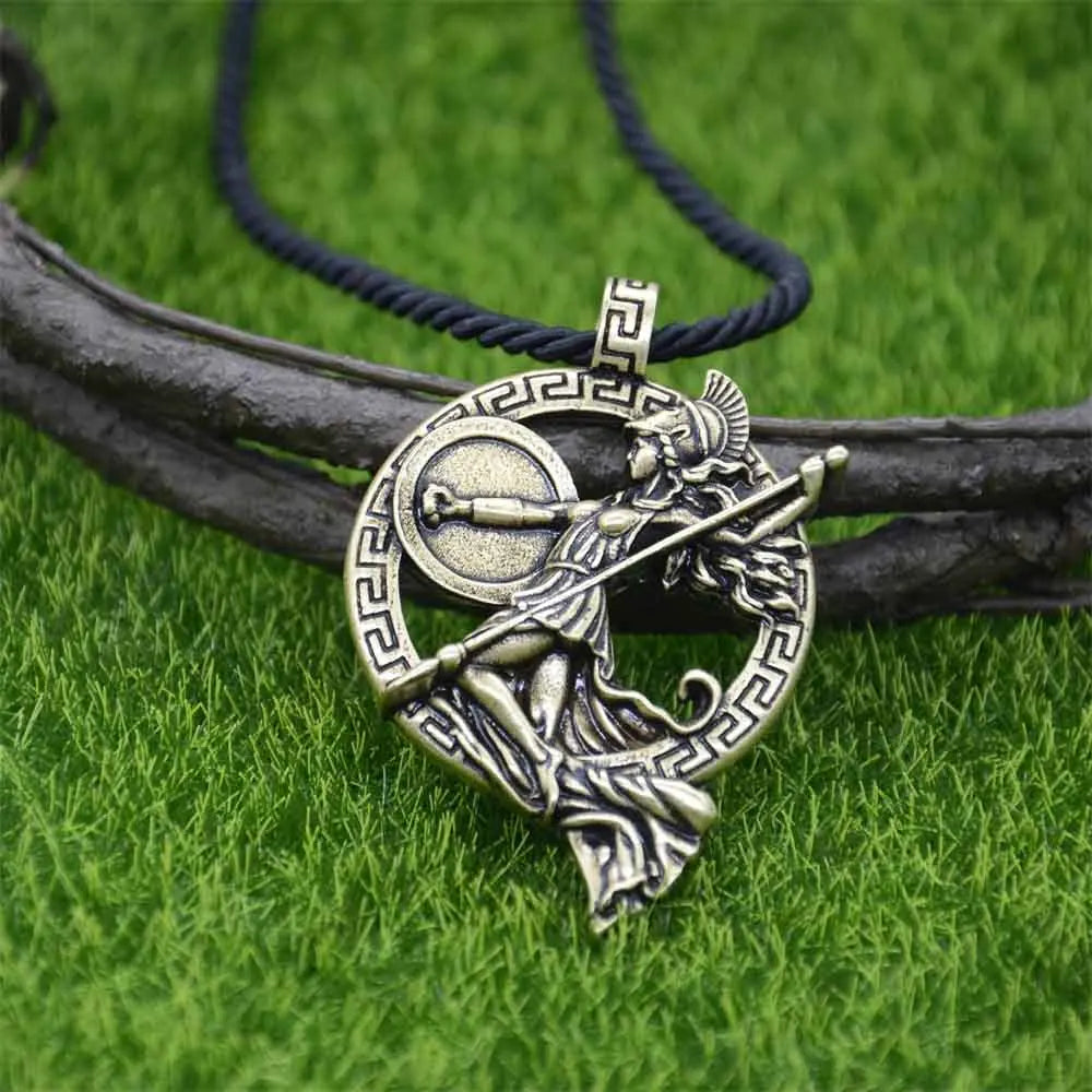 Nostalgia Greek Goddess Roman Mythology Warrior Goddess Minerva Athena Pendant Gothic Necklace For Women Jewelry