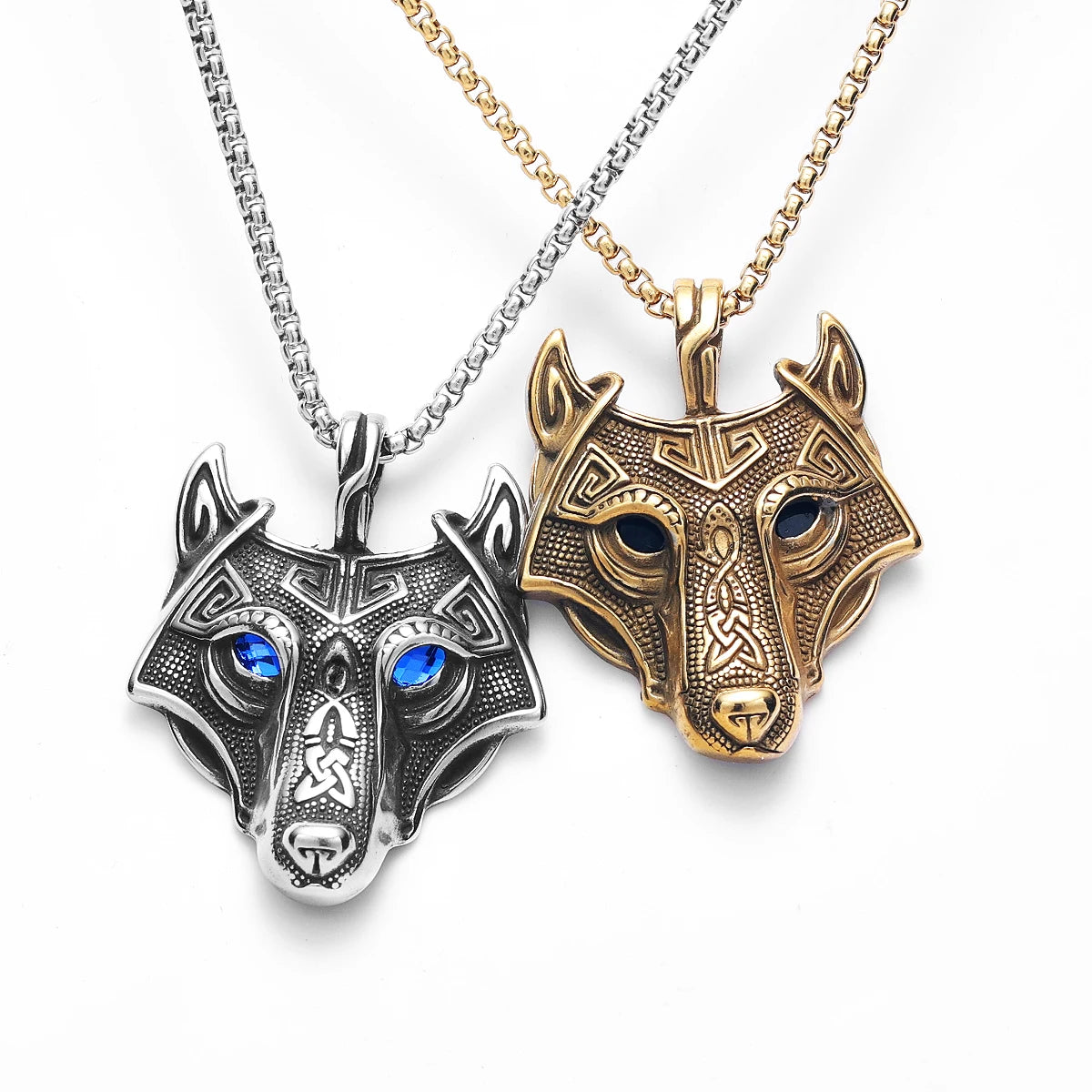 Viking Wolf Pendant Necklace — Stainless Steel