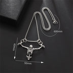 Skull Bicycle Pendant Necklace — Gothic
