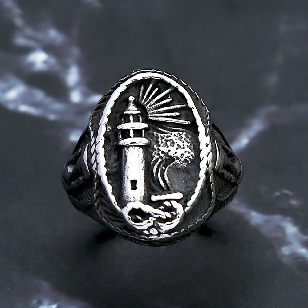Viking Lighthouse Ring — Stainless Steel