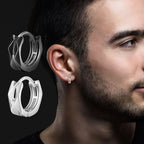 Geometric Hoop Earrings — Stainless Steel