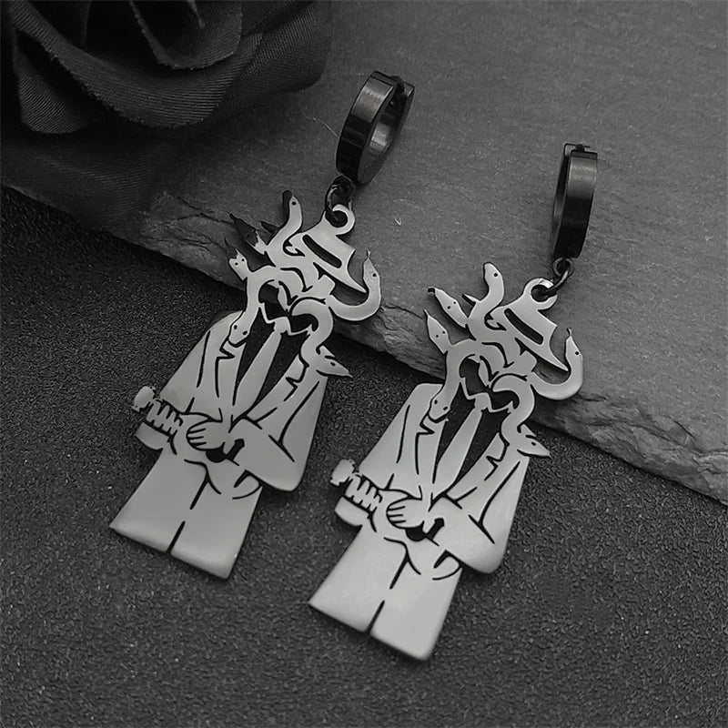 Snake Guitar Steel Earrings Trend Coiled