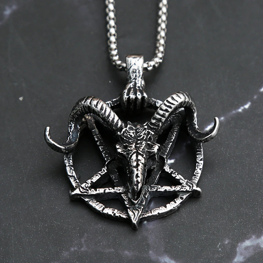 Skull Pentagram Pendant — Stainless Steel
