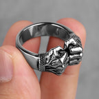 316L Stainless Steel Angry Fist Power Man Men Rings Punk Rock Hip Hop Creativity Personality for Male Boy Fashion