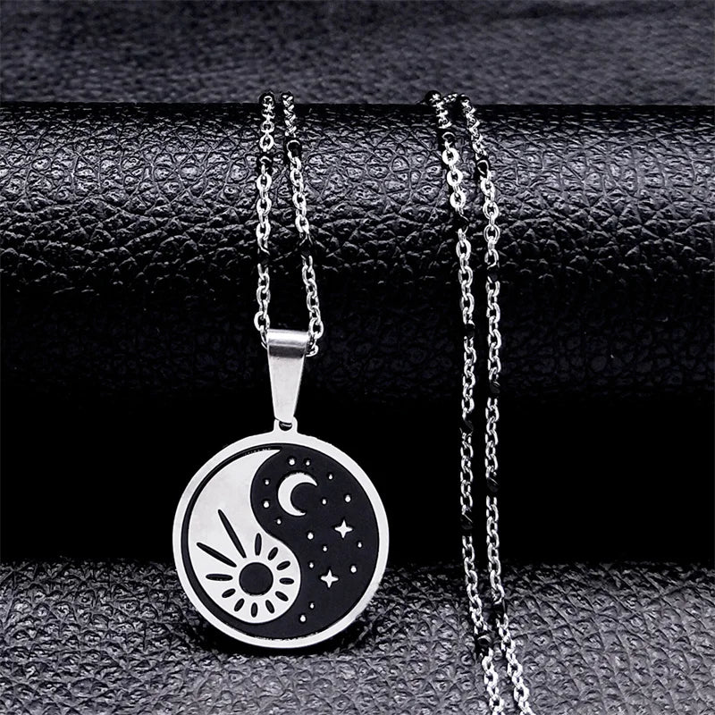 Steel Pendant Dark Enamel Transgender Symbol Triangle