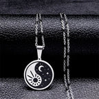 Steel Pendant Dark Enamel Transgender Symbol Triangle