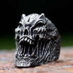 2023 New Gothic Retro Men Skull Ring 316L Stainless Steel Rings For Men Party Punk Biker Jewelry Boyfriend Gifts Male