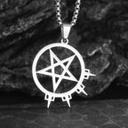 Stainless Steel Trinity Celtic Knot Nordic Rune Pendant Necklace Retro Ethnic Style Irish Knot Lucky Amulet Jewelry for Men