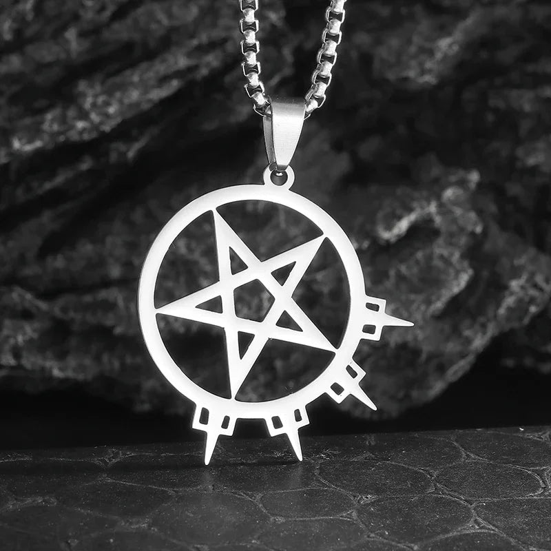 Stainless Steel Trinity Celtic Knot Nordic Rune Pendant Necklace Retro Ethnic Style Irish Knot Lucky Amulet Jewelry for Men