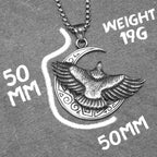 Eagle Moon Pendant Necklace — Stainless Steel