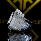 2025 New Men's 925 Sterling Silver Ring Vintage King Crown Iced Out Hip Hop Rings White Gold Plated Huge Punk Rapper