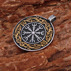 Nordic Mythology Courageous Men Helmet of Awe Necklace Handmade Gold Color Celtic Knot Amulet Biker Party Club Pendant