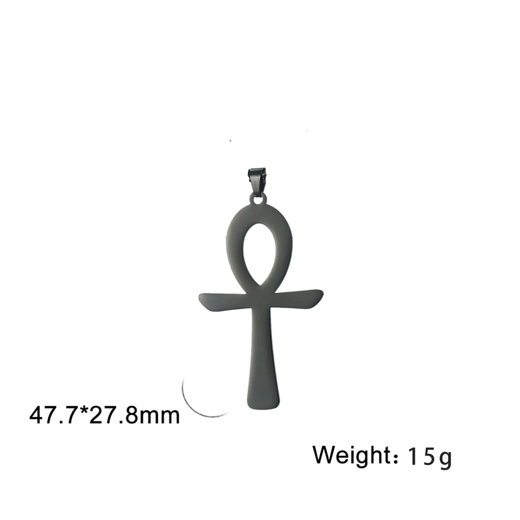LIKGREAT Egyptian Ankh Cross Egypt Eye Pendant for Necklace Earrings Stainless Steel Eye of Horus Charms for Jewelry