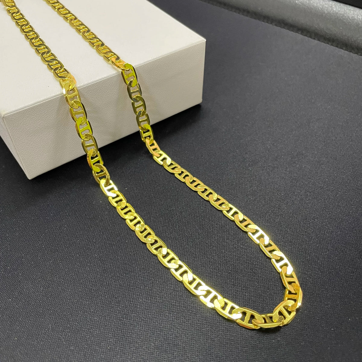 Mariner Chain Necklace Bracelet Set — Gold-Tone & Silver-Tone 6MM