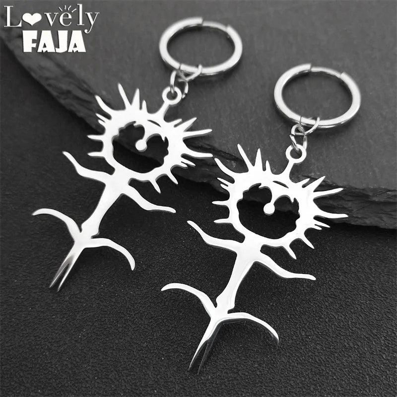 Ghost Silver Earrings Gothic Ghostemane Drop Long