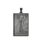 Dawapara Pentacles Tarot Card Pendant for Necklace Stainless Steel Golden Black Jewelry Accessories Charms Pendants
