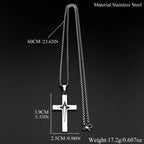 Jesus Starburst Cross Necklace — Stainless Steel Box Chain