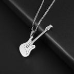 Retro Punk Music Guitar Necklace for Men Personalized Gothic Pendant Fashion Hip Hop Rock Singer Jewelry Gift