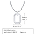 Hollow Geometric Square Pendant — Stainless