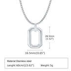 Hollow Geometric Square Pendant — Stainless
