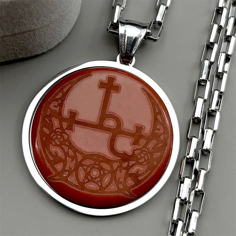 Star Demon Steel Pendant Witchcraft Triple Moon