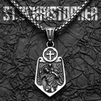 Cross Shield Pendant — Stainless Steel