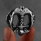 Viking Crow Anchor Pendant Necklace for Men — Stainless Steel