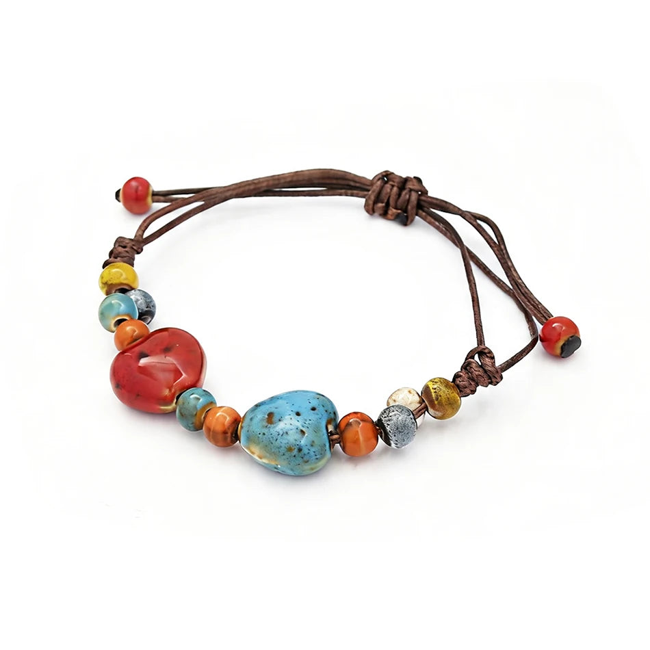 Rope Ceramic Bead Bracelet — Stainless Steel