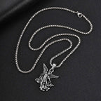 Vnox Stainless Steel St Michael Archangel Pendant Necklace for Men, Catholic Protection Amulet Box Chain Religious Jewelry Gift