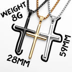 Cross Pendant Necklace Stainless Steel Simple