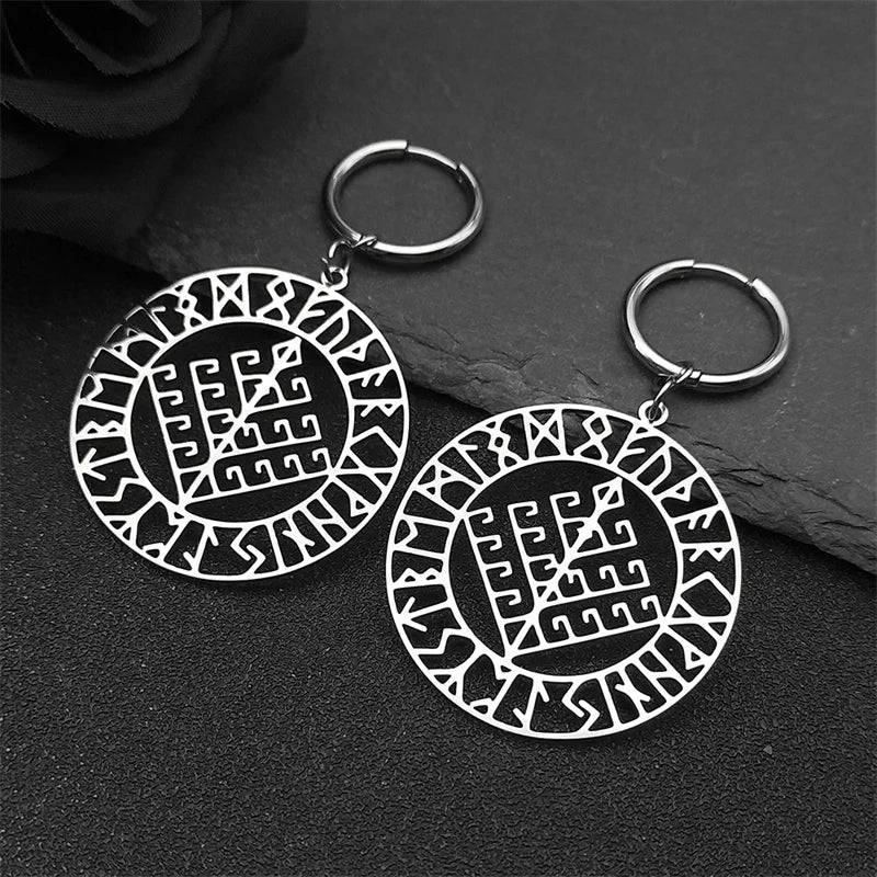 Viking Silver Pendant Wyrd's Web Symbol Drop Hollow