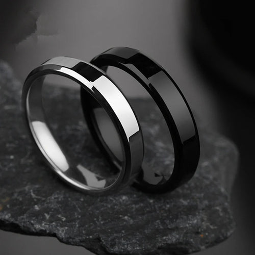 4MM Simple Black Ring