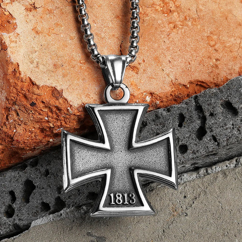 Badge Stainless Steel Pendant Necklace
