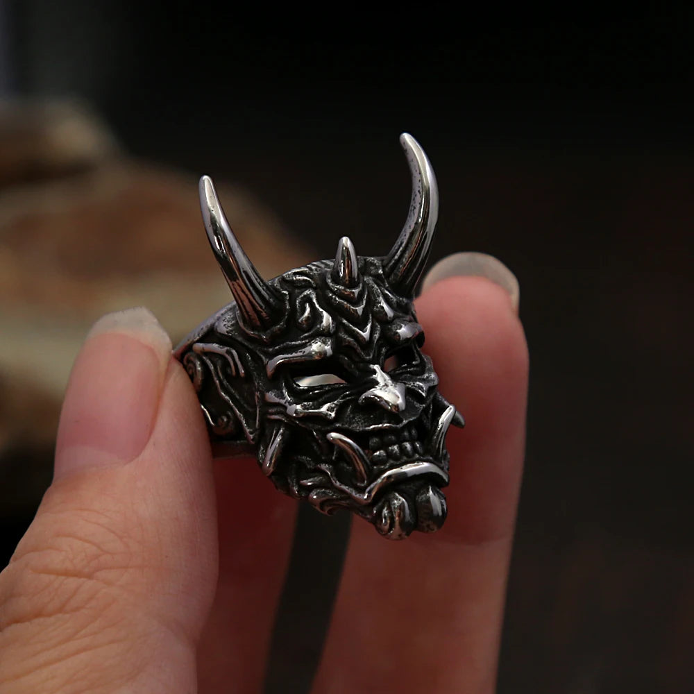 Gothic Skull Mask Ring — Stainless Steel