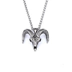 Vintage Stainless Steel Bull Head Skull Pendant Necklace Men Biker Animal Skull Bull Necklace Gothic Jewelry Gift
