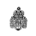 Retro Lion Crown Ring For Men Silver Color Punk Gothic Adjustable Ring Rock Hiphop Biker Jewelry Accessories Man Gift
