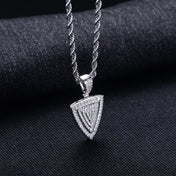 Iced Out Triangle Pendant — Gold-Tone Stainless Steel