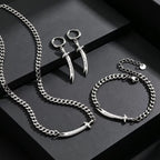 Zulfiqar Sword Pendant Necklace for Men, Stainless Steel Imam Ali Sword Necklace Bracelet, Islamic Religious Faith