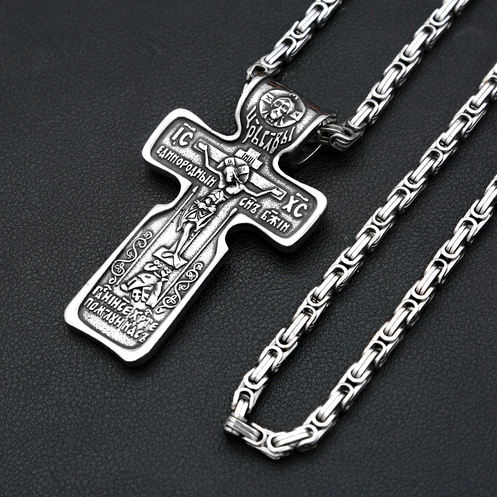 Jesus Cross Pendant — Stainless Steel