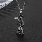 Skull Death Scythe Pendant — Stainless Steel